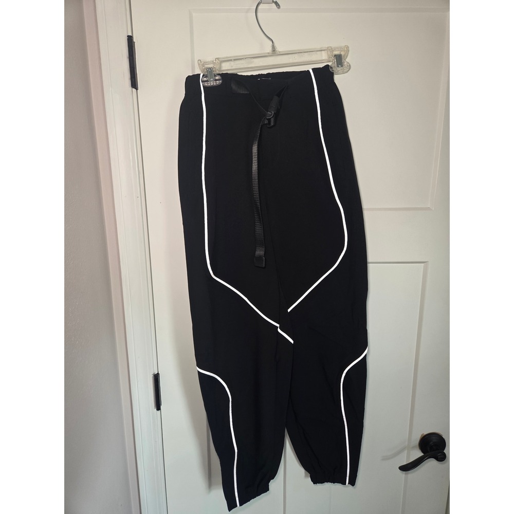 Tna Aritzia Reflective Piping Tech Jogger Pants Black XXS Buckle Belt